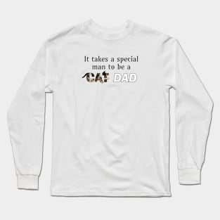 It takes a special man to be a cat dad - black and white cat oil painting word art Long Sleeve T-Shirt